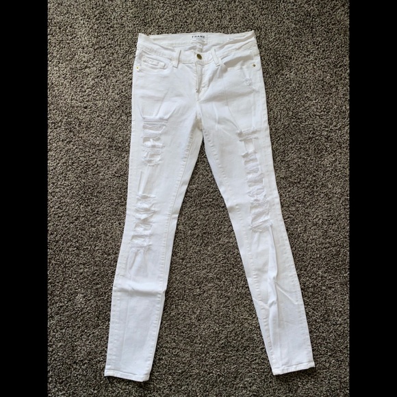 Frame jeans- white with distressing - Picture 1 of 5